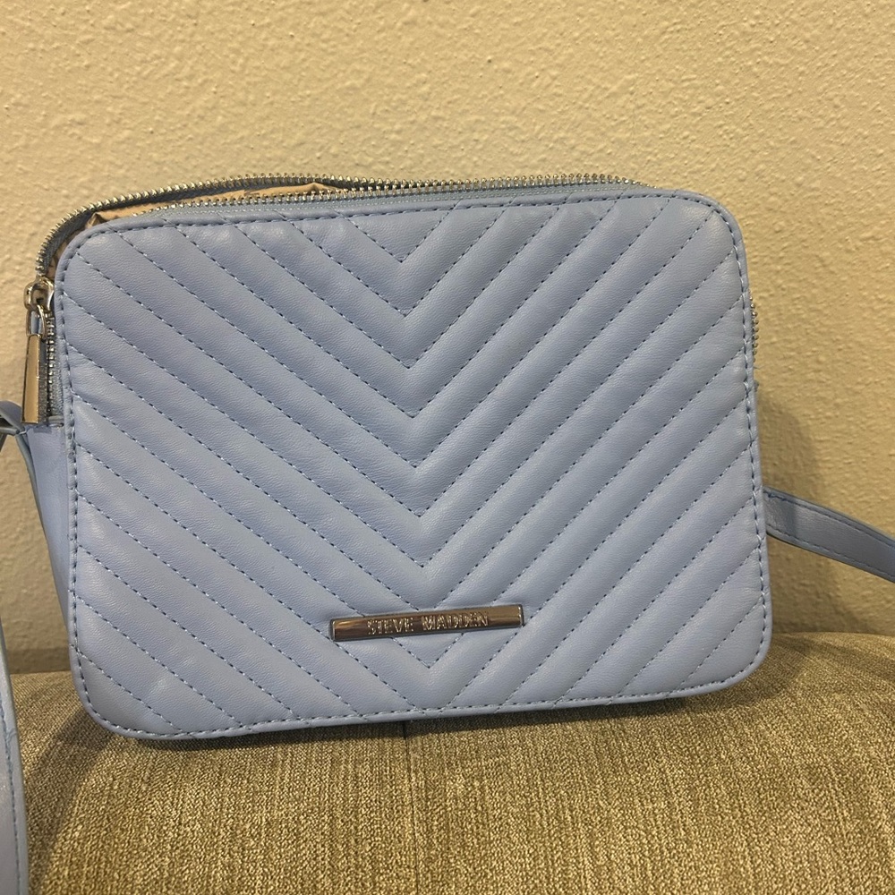 Steve Madden Blue Quilted Crossbody Bag